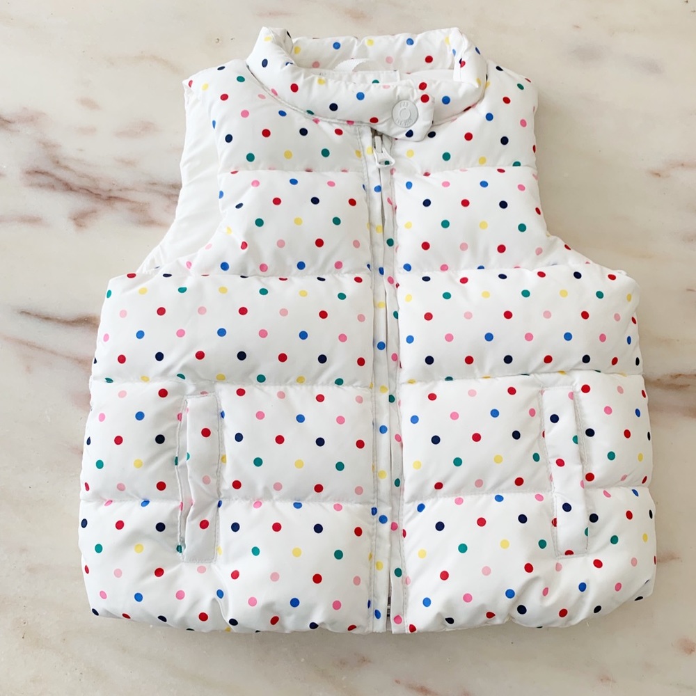 Polka dot puffer vest